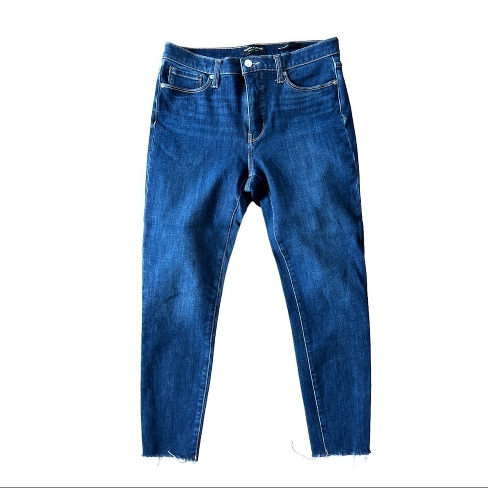 Banana Republic Mid Rise Skinny Women’s Washwell Raw Hem Ankle Jeans, Size 29